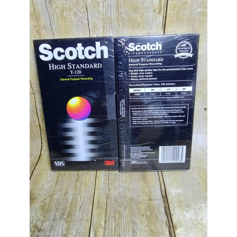 Scotch  T-120 HS 3M Premium VHS Set of 2 NOS (hsu)